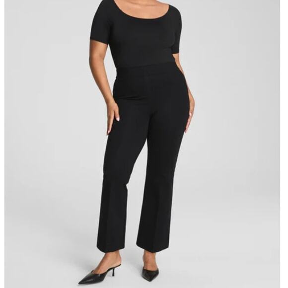 SPANX Pants Supersmooth Kick Flare Perfect Fit Ponte Sz 2X Black Stretchy Curvy - Picture 1 of 15